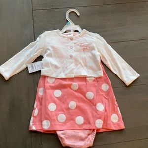 NWT Carter’s dress and cardigan set 6 month